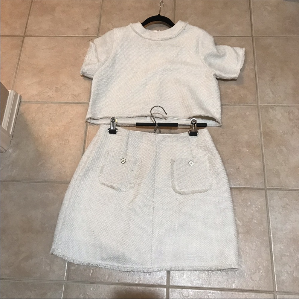 Tweed Top and Skirt Set